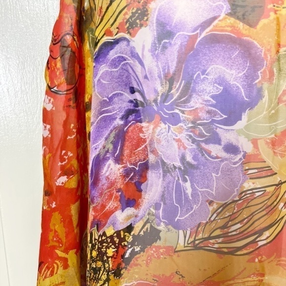 Jamie Nicole Collection Red and Purple Floral Blouse Overlay - Picture 5 of 10